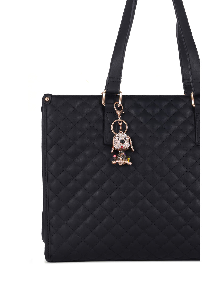 Blingy paw charm - Black/Beige