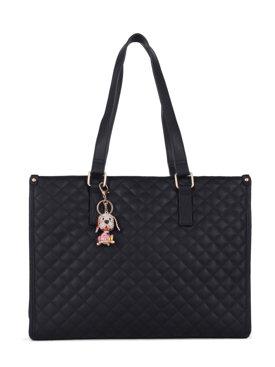 Blingy paw charm - Black/Beige