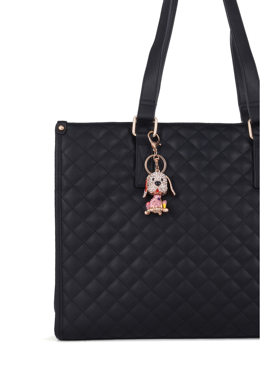 Blingy paw charm - Black/Beige
