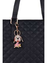 Blingy paw charm - Black/Beige
